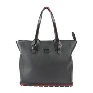 Christian Louboutin Kabiker Tote Bag Calf Leather Black Red Shoulder Bag